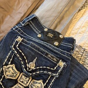 Miss Me Dark Blue Embellished Jeans